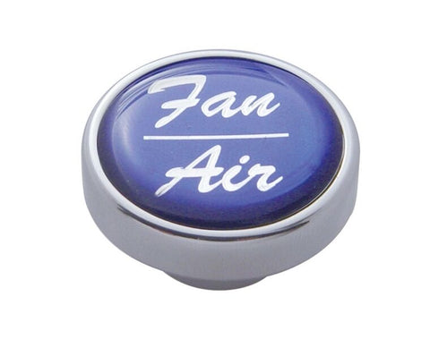 Fan/Air Control Knob for 1/4” Shaft Blue Glossy Sticker, Chrome UP#23250