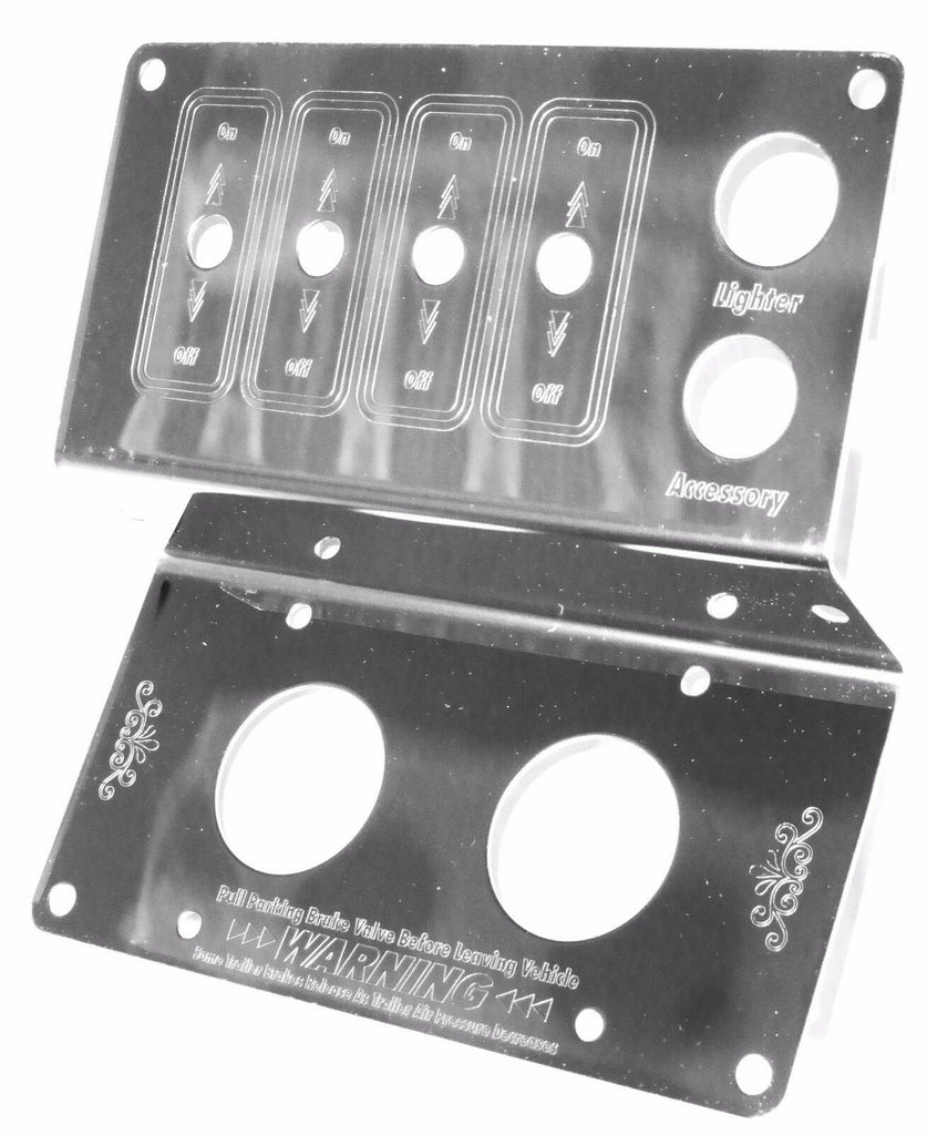 Control Panel for Peterbilt Lighter Tractor/Trailer 4 Switch Stainless GG#68331