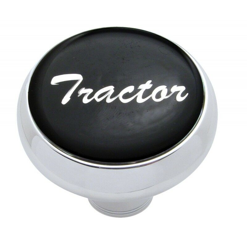 Deluxe Air Brake Knob Screw-On Tractor Black Glossy 1 3/4" Chrome Knob UP#23400