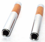 Door Lock Knobs Screw-on for Pre 1995 Trucks Walnut & Chrome 1/4" UP#70039-Pair