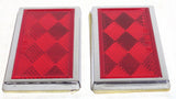 Rectangular Reflectors 3-1/2 X 1-3/4 Red Acrylic Stick-on GG80854-Set of 2