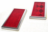 Rectangular Reflectors 3-1/2 X 1-3/4 Red Acrylic Stick-on GG80854-Set of 2