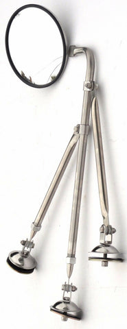 Tripod Legged Fender Mount Mirror 8" Center Mount Chrome Body GG#33322 Each