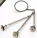 Tripod Legged Fender Mount Mirror 8" Center Mount Chrome Body GG#33322 Each