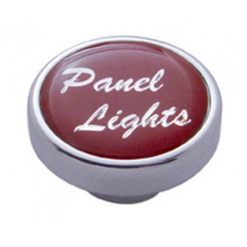 Panel Light Knob Universal for 1/4” Shaft Chrome, Red Glossy Sticker UP#23219