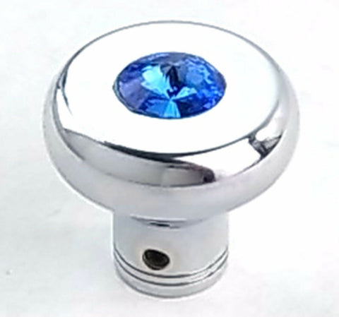 Universal Dash Deluxe Knob for 1/4” Shaft Blue Jewel Chrome Set Screw UP#23583
