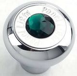Panel Light Deluxe Small Dash Knob Green Jewel Stainless Plate 1/4" ID GG#95723