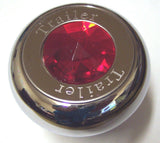 Air Brake Valve Tractor Trailer Knob Set Screw-on Chrome Red Jewel GG#95875-925