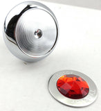 Air Brake Valve Tractor Trailer Knob Set Screw-on Chrome Red Jewel GG#95875-925
