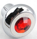 Air Brake Valve Tractor Trailer Knob Set Screw-on Chrome Red Jewel GG#95875-925
