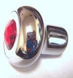 Air Brake Valve Tractor Trailer Knob Set Screw-on Chrome Red Jewel GG#95875-925
