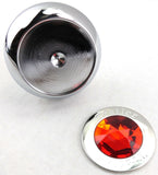 Air Brake Valve Tractor Trailer Knob Set Screw-on Chrome Red Jewel GG#95875-925