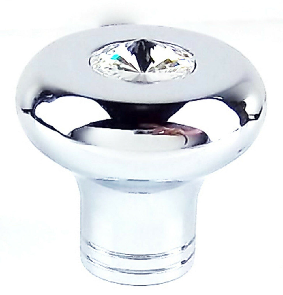 Universal Dash Deluxe Knob for 1/4” Shaft Clear Jewel Chrome Set Screw UP#23584