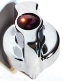 A/C heater control knob purple jewel chrome plastic for Peterbilt 1995-2005