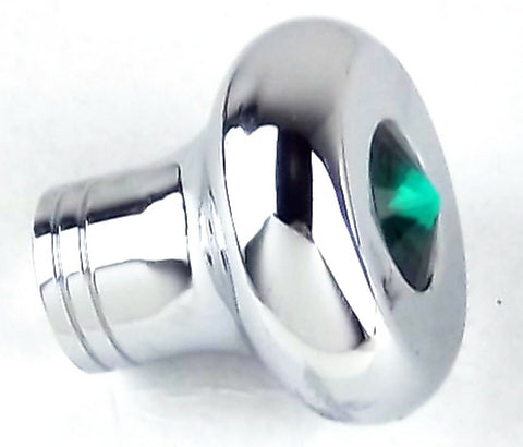 Universal Dash Deluxe Knob for 1/4” Shaft Green Jewel Chrome Set Screw UP#23585