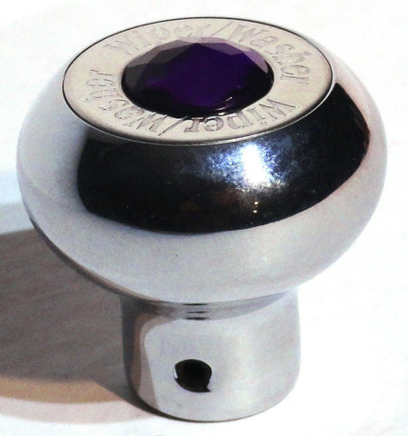Deluxe Wiper/Washer Control Knob Purple Jewel SS Block Letter 1/4 Shaft GG#95754