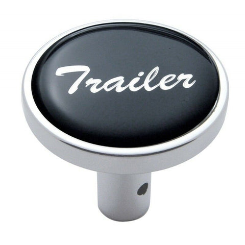 Air Brake Knob Pin Mount Trailer Black Glossy Chrome Knob 1-1/2" Tall UP#23342