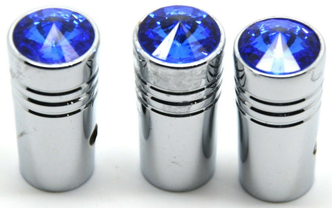 toggle switch extensions(3) 1" tall blue jewel chrome Kenworth round switch