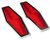 reflectors (2) hexagon 1-3/4 x 5-1/2" red for Peterbilt Kenworth Freightliner