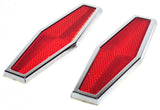 reflectors (2) hexagon 1-3/4 x 5-1/2" red for Peterbilt Kenworth Freightliner