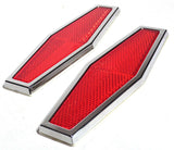 reflectors (2) hexagon 1-3/4 x 5-1/2" red for Peterbilt Kenworth Freightliner