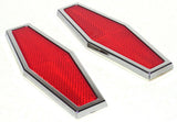 reflectors (2) hexagon 1-3/4 x 5-1/2" red for Peterbilt Kenworth Freightliner