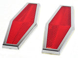 reflectors (2) hexagon 1-3/4 x 5-1/2" red for Peterbilt Kenworth Freightliner