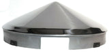 UP Front Hub Caps 4 Even Notches Cone Pointed Stainless Steel 1" Lip #20149 Pair