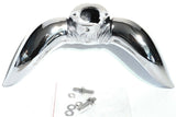 Hood Ornament Bull Horns Universal Fit Chrome 2 Stud 1-5/8" On Center UP#72005