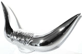 Hood Ornament Bull Horns Universal Fit Chrome 2 Stud 1-5/8" On Center UP#72005