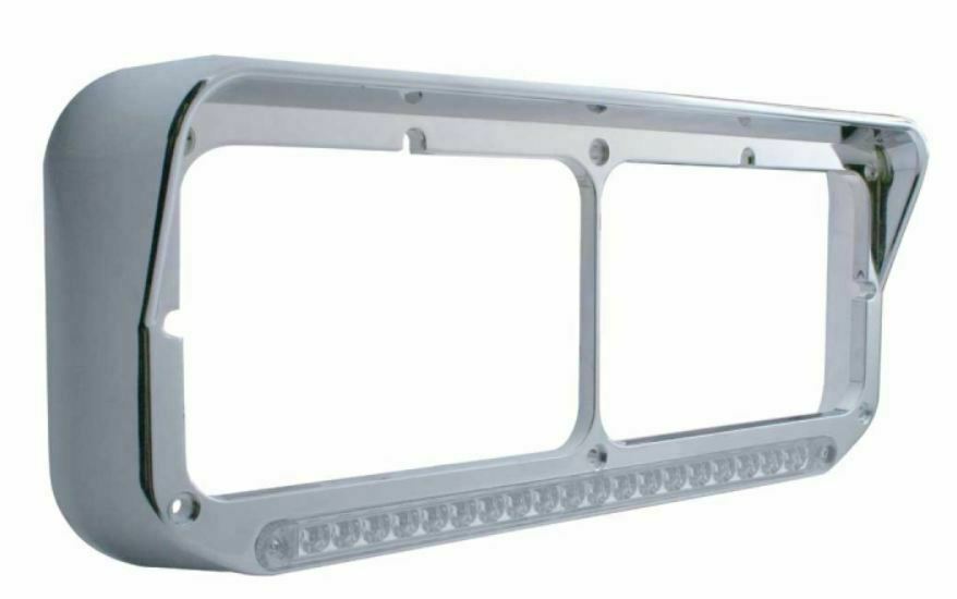 UP Dual Headlight Bezel w/ Visor - 19 LED Amber LED/Clear Lens #32347 Each