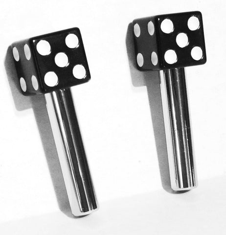 Door Lock Knobs Black Dice Screw on Inside Threaded 10-32 Plastic UP#70042