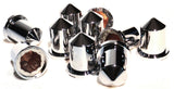 nut covers(10) 3/4" & 18MM round pointed chrome plastic 1-9/16" tall Peterbilt