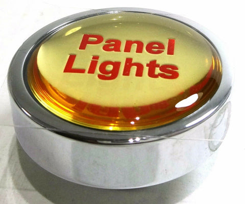 GG Panel Lights Knob for Peterbilt Kenworth Chrome Gold w/ Red Letters #96302