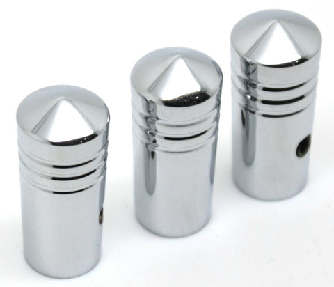 toggle switch extensions(3) mini cone pointed chrome aluminum for Peterbilt