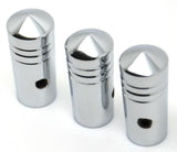 toggle switch extensions(3) mini cone pointed chrome aluminum for Peterbilt