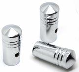 toggle switch extensions(3) mini cone pointed chrome aluminum for Peterbilt
