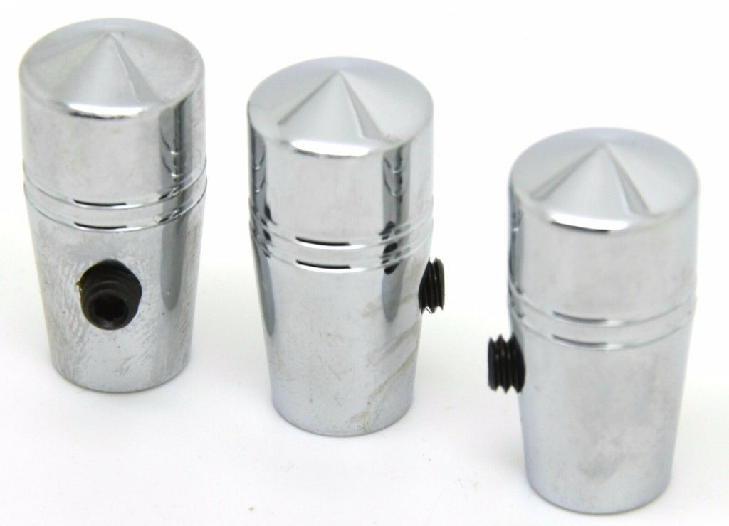 toggle switch extension(3) mini pointed cone 1" chrome aluminum for Peterbilt