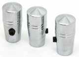 toggle switch extension(3) mini pointed cone 1" chrome aluminum for Peterbilt