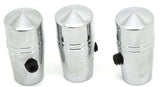 toggle switch extension(3) mini pointed cone 1" chrome aluminum for Peterbilt