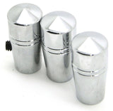 toggle switch extension(3) mini pointed cone 1" chrome aluminum for Peterbilt