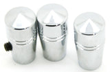 toggle switch extension(3) mini pointed cone 1" chrome aluminum for Peterbilt