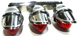 Auxiliary Incandescent Triple Mini Light w/Visor Red Lens 3 Bulb GG#82785 Each