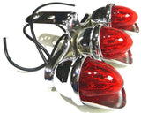Auxiliary Incandescent Triple Mini Light w/Visor Red Lens 3 Bulb GG#82785 Each