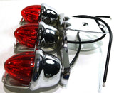 Auxiliary Incandescent Triple Mini Light w/Visor Red Lens 3 Bulb GG#82785 Each