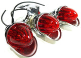 Auxiliary Incandescent Triple Mini Light w/Visor Red Lens 3 Bulb GG#82785 Each