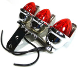 Auxiliary Incandescent Triple Mini Light w/Visor Red Lens 3 Bulb GG#82785 Each