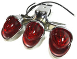 Auxiliary Incandescent Triple Mini Light w/Visor Red Lens 3 Bulb GG#82785 Each