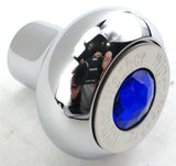 Deluxe Wiper/Washer Control Knob Blue Jewel SS Block Letter 1/4" Shaft GG#95751