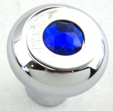 Deluxe Wiper/Washer Control Knob Blue Jewel SS Block Letter 1/4" Shaft GG#95751
